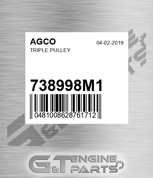 738998M1 Triple Pulley for AGCO