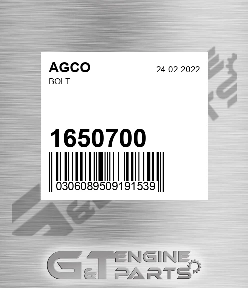 1650700 Bolt for AGCO