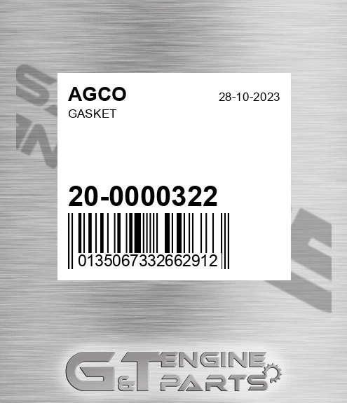 20-0000322 AGCO Gasket