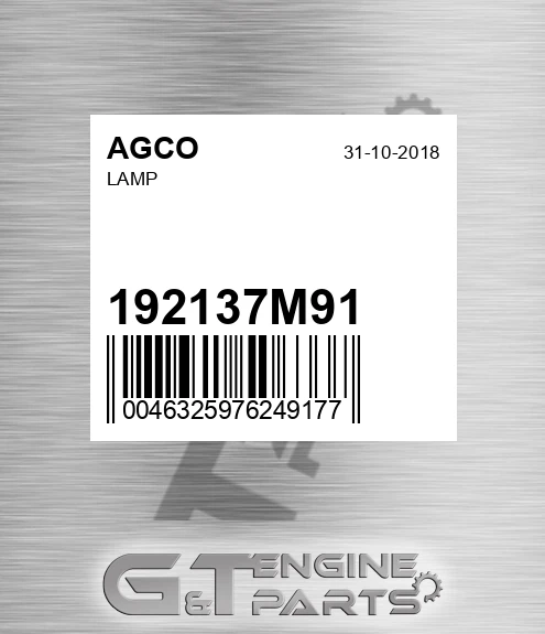 192137M91 Lamp for AGCO