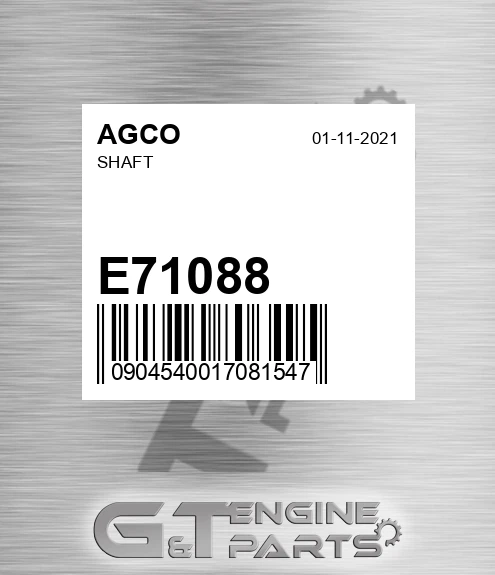 E71088 AGCO Shaft