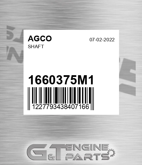 1660375M1 AGCO Shaft