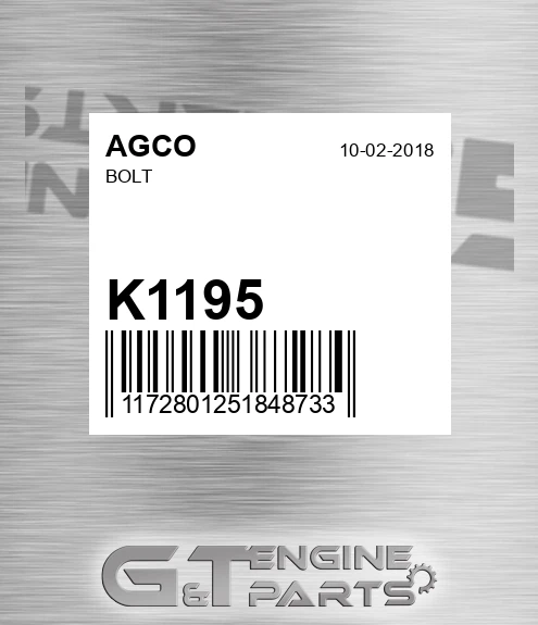 K1195 Bolt for AGCO