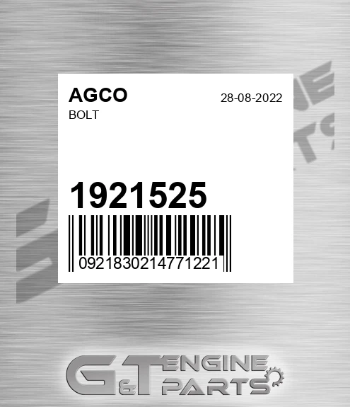 1921525 Bolt for AGCO