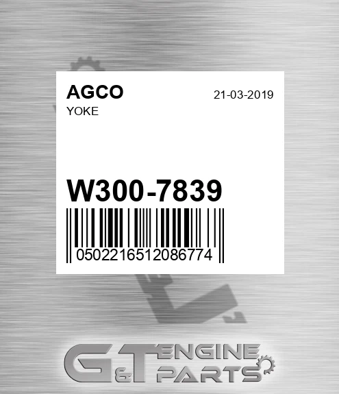 W300-7839 Yoke for AGCO