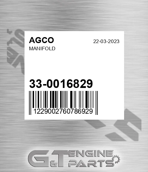 33-0016829 Manifold
