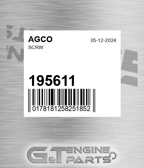 195611 Scrw for AGCO