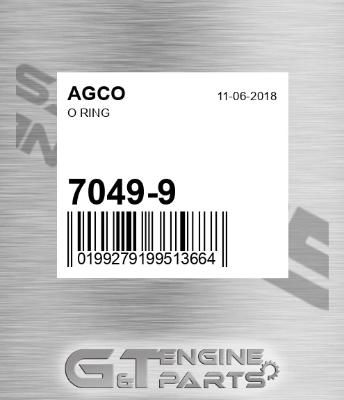 7049-9 O Ring for AGCO