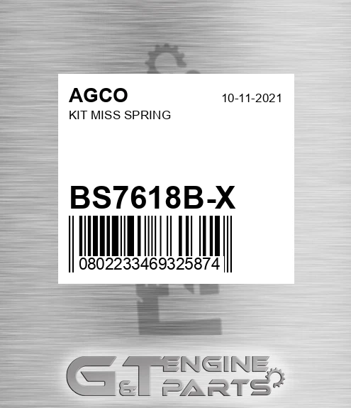 BS7618B-X AGCO Kit Miss Spring