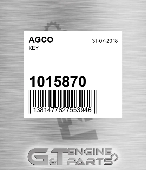 1015870 Key for AGCO