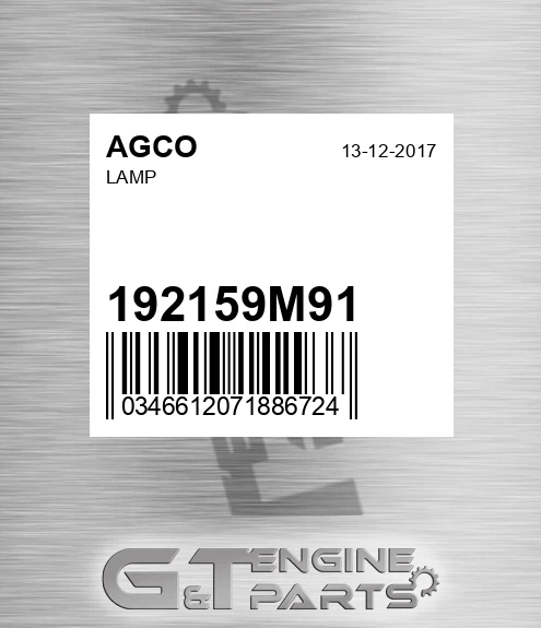 192159M91 Lamp for AGCO