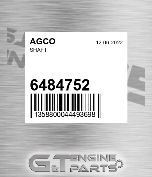 6484752 AGCO Shaft