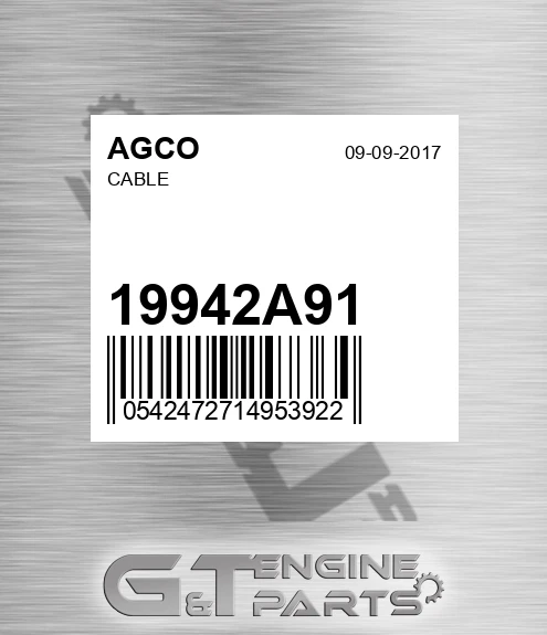19942A91 Cable for AGCO