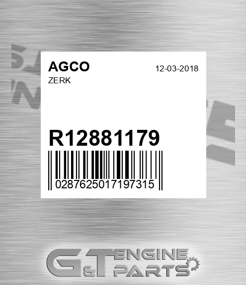 R12881179 Zerk for AGCO