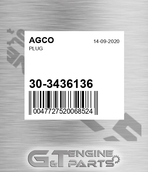 30-3436136 Plug for AGCO