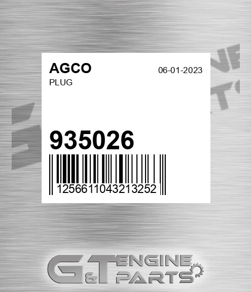 935026 Plug for AGCO