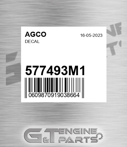 577493M1 Decal for AGCO
