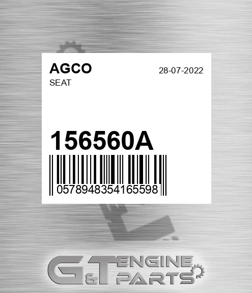 156560A AGCO Seat