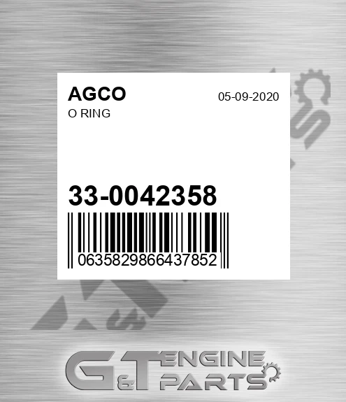 33-0042358 O Ring for AGCO