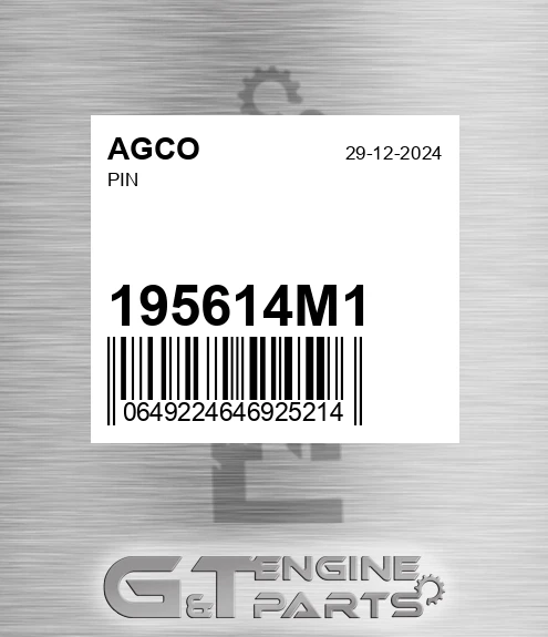 195614M1 Pin for AGCO