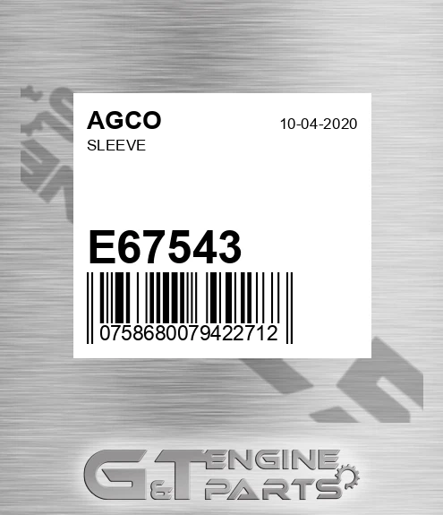 E67543 AGCO Sleeve