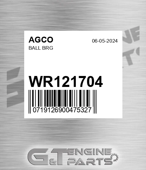 WR121704 Ball Brg for AGCO
