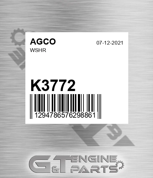 K3772 AGCO Wshr