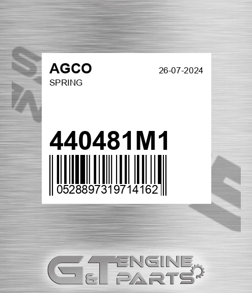440481M1 Spring for AGCO