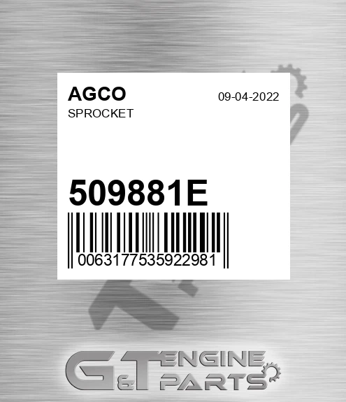 509881E Sprocket for AGCO