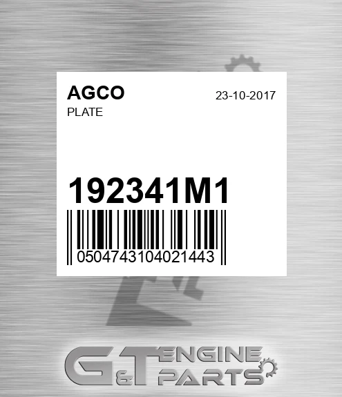 192341M1 Plate for AGCO
