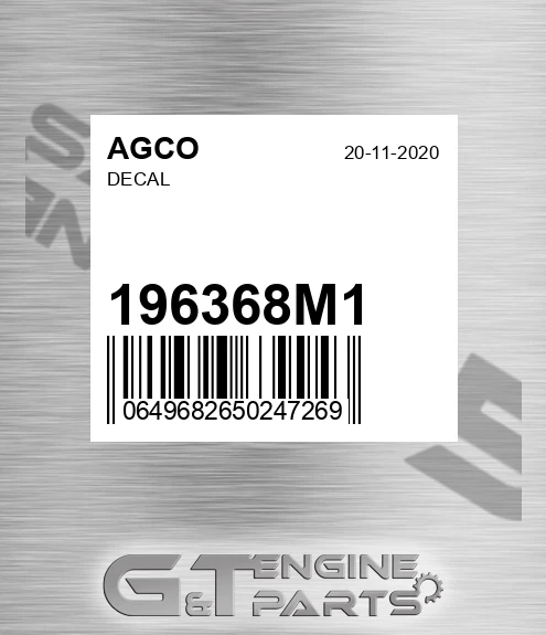 196368M1 Decal for AGCO