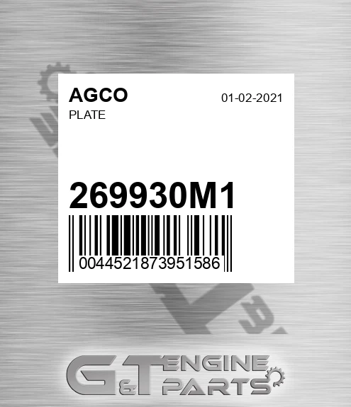 269930M1 Plate