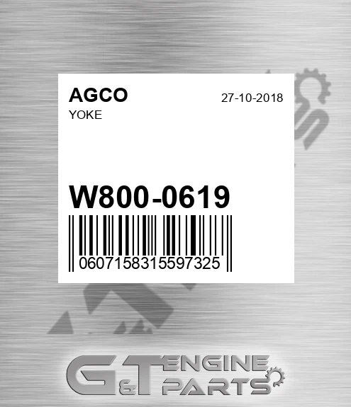 W800-0619 Yoke for AGCO