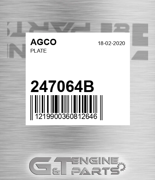 247064B AGCO Plate