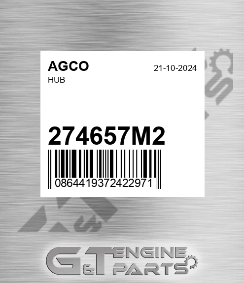 274657M2 Hub for AGCO