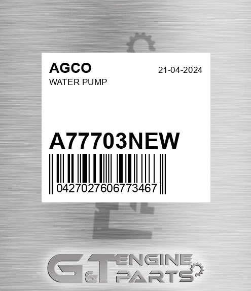 A77703NEW Water Pump for AGCO