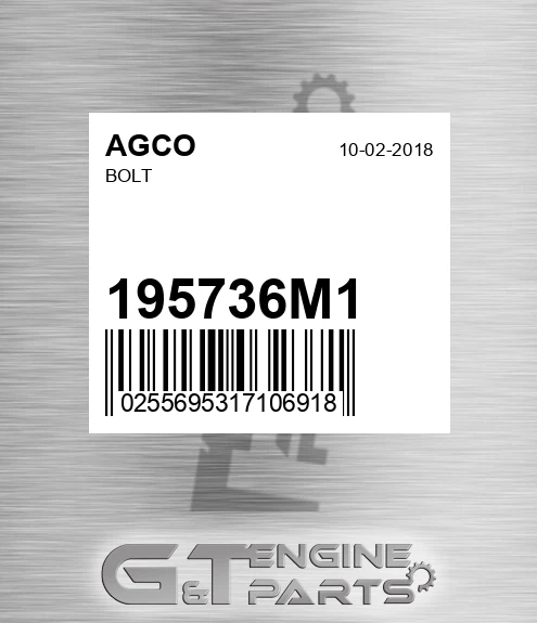 195736M1 Bolt for AGCO