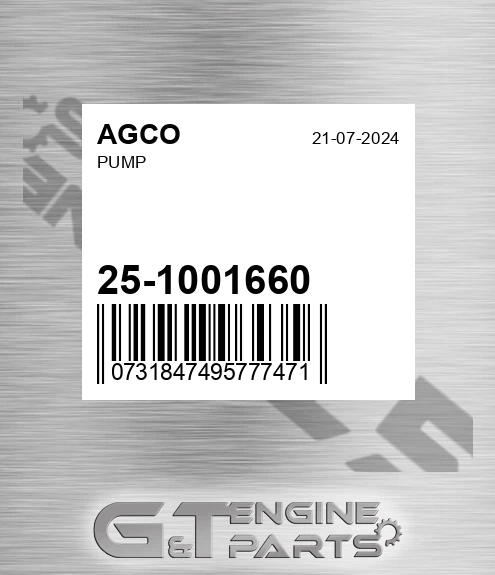 25-1001660 Pump for AGCO