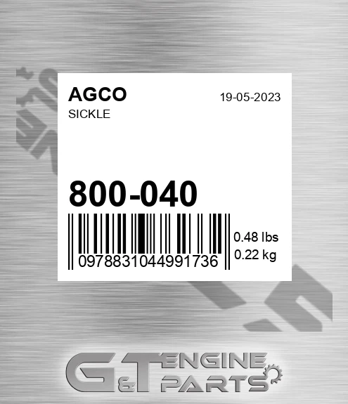 800-040 AGCO Sickle