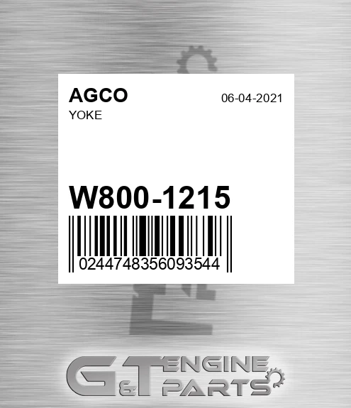 W800-1215 Yoke for AGCO