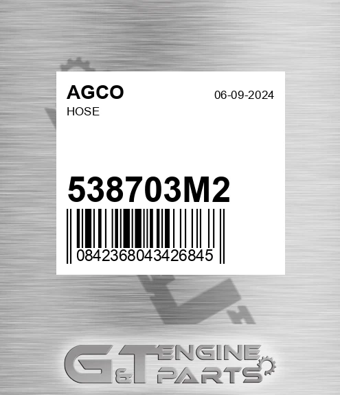 538703M2 Hose for AGCO