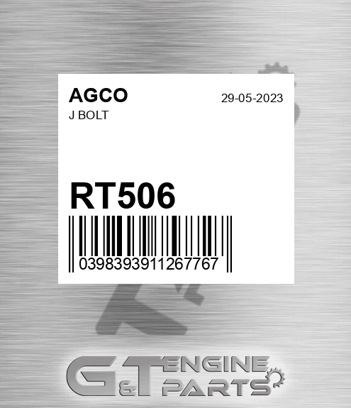 RT506 AGCO J Bolt