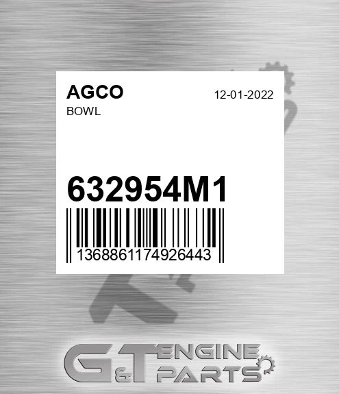 632954M1 Bowl for AGCO