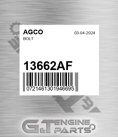 13662AF Bolt