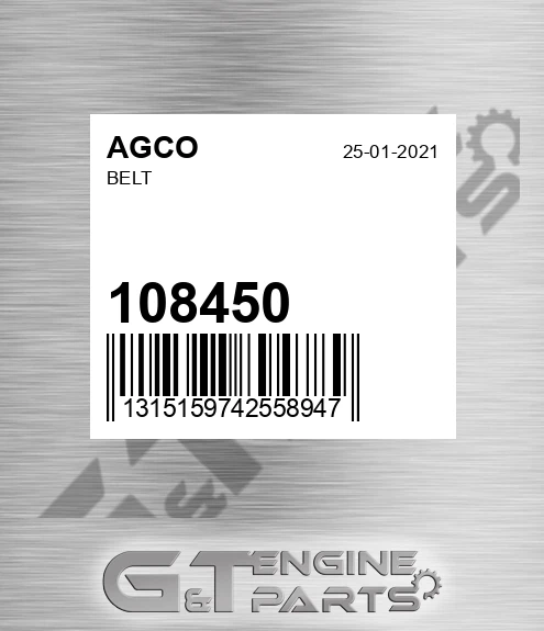 108450 Belt for AGCO