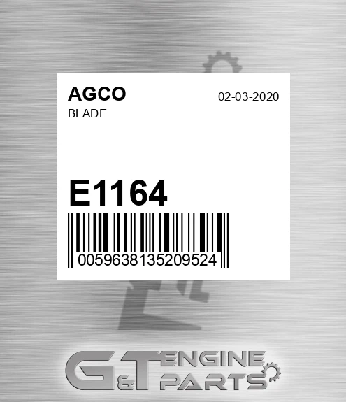 E1164 Blade for AGCO