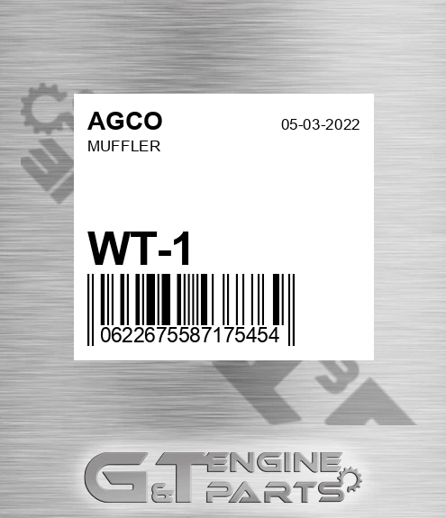 WT-1 Muffler for AGCO