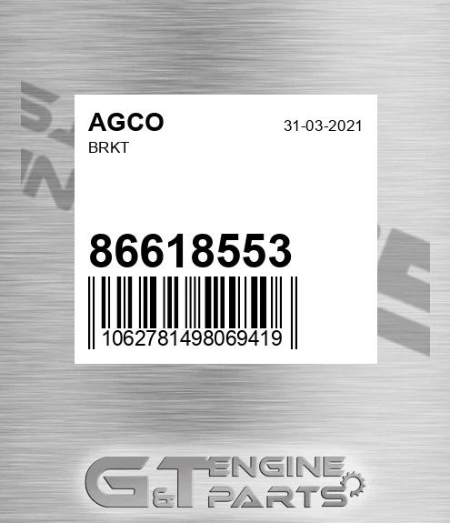 86618553 AGCO Brkt