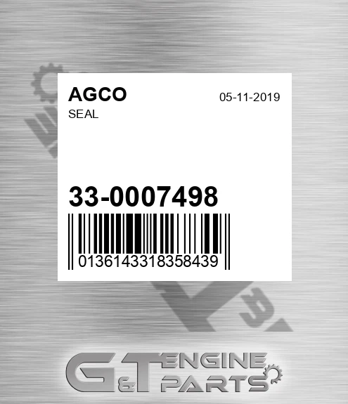 33-0007498 Seal for AGCO