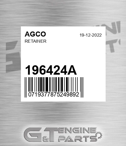 196424A Retainer for AGCO